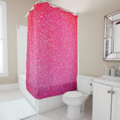 Rood glitter ombre crème kleurig douchegordijn (In situ)