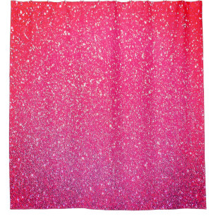 Rood glitter ombre crème kleurig douchegordijn