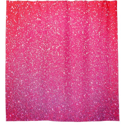 Rood glitter ombre crème kleurig douchegordijn (Voorkant)