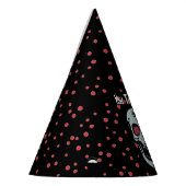 Rood glitter Oyes Polka Dots glimlachen Feesthoedjes (Links)