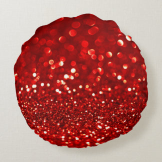 Rood glitter Round Sierkussen Rond Kussen