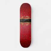 Rood glitter Sequin Disco Glitz Comp Skateboard (Voorkant)
