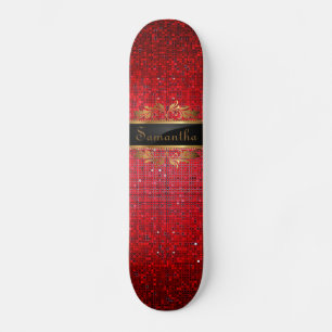 Rood glitter Sequin Disco Glitz Comp Skateboard