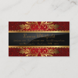 Rood Glitter Sequin Disco Glitz Visitekaartje