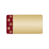 Rood, Glitter Snowflakes Adres label - Leeg (Voorkant)