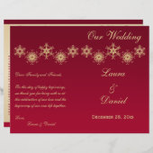 Rood, Glitter Snowflakes Weddenschap (Voorkant / Achterkant)