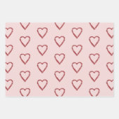 Rood glitter Sparkle Heart Roze Blush Inpakpapier Vel (Voorkant 3)