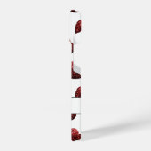 Rood glitter sparkles Gevoelspatroon wit monogram iPhone Hoesje (Linkerkant)