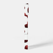 Rood glitter sparkles Gevoelspatroon wit monogram iPhone Hoesje (Rechterkant)