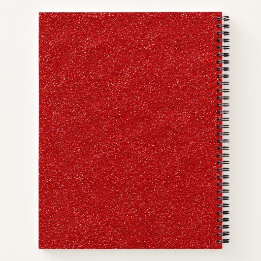 Rood glitter, sparkly, glitter achtergrond notitieboek (Achterkant)