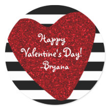 Rood glitterschijnend hart zwart wit Valentijnsdag