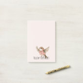 Rood Gloed Plaid Strepen Vogel Post-it® Notes (Op bureau)