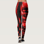 Rood gloeiend fractal leggings (Achterkant)