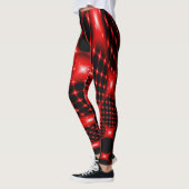 Rood gloeiend fractal leggings (Links)