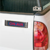 Rood gloeiend Klassieke radioroepnaam op AIR Bumpersticker (Op Truck)