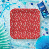 rood gloeiend kwalpatroon papieren bordje (Feest)