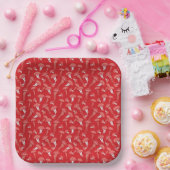 rood gloeiend kwalpatroon papieren bordje (Feest)