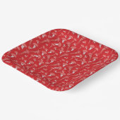 rood gloeiend kwalpatroon papieren bordje (Gebogen)