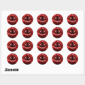Rood gloeiend lachend gezicht cinders Halloween Pa Ronde Sticker (Vel)