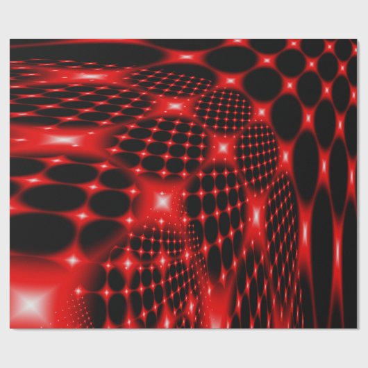 Rood gloeiend netto fractal cadeaupapier (Vlak)