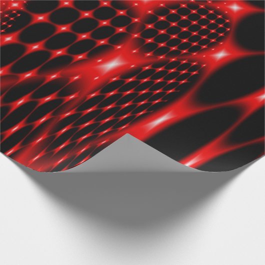 Rood gloeiend netto fractal cadeaupapier (Hoek)