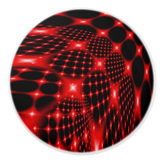 Rood gloeiend netto fractal keramische knop (Voorkant)