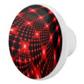 Rood gloeiend netto fractal keramische knop (Rechts)