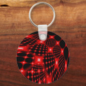 Rood gloeiend netto fractal sleutelhanger (Voorkant)