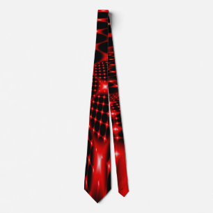 Rood gloeiend netto fractal stropdas