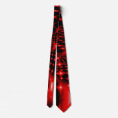 Rood gloeiend netto fractal stropdas (Achterkant)