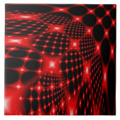 Rood gloeiend netto fractal tegeltje (Voorkant)