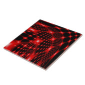 Rood gloeiend netto fractal tegeltje (Zijkant)