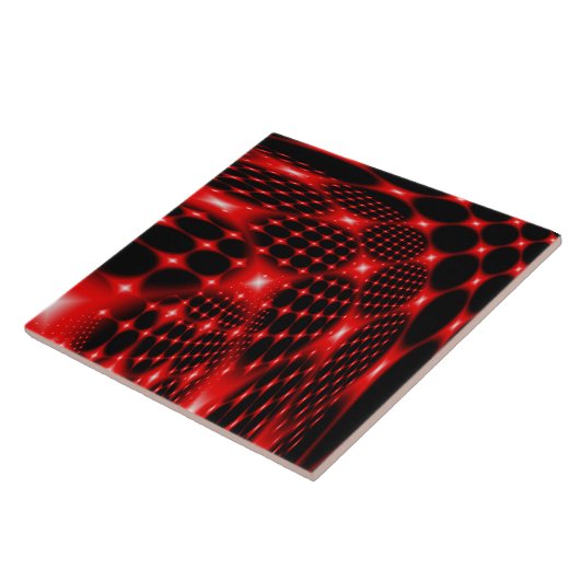 Rood gloeiend netto fractal tegeltje (Zijkant)
