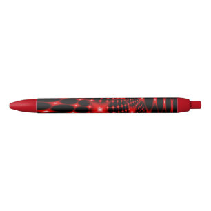 Rood gloeiend netto fractal zwarte inkt pen