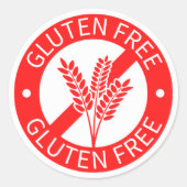 Rood glutenvrij teken ronde sticker (Voorkant)