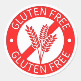 Rood glutenvrij teken ronde sticker