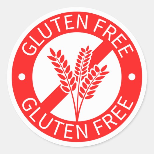 Rood glutenvrij teken ronde sticker (Voorkant)