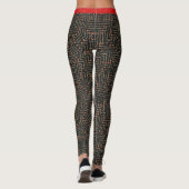 Rood Gold Black Glitter, toetsenbord met gedrukte Leggings (Achterkant)