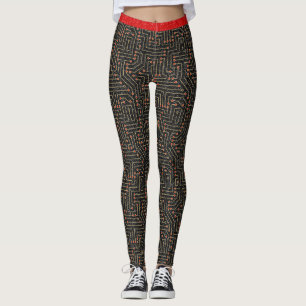 Rood Gold Black Glitter, toetsenbord met gedrukte Leggings