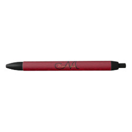 Rood Gold Black Kerstwinter-monogram Zwarte Inkt Pen