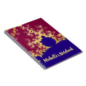 Rood Gold Blue Mandelbrot Fractal Theme Notitieboek (Rechterzijde)