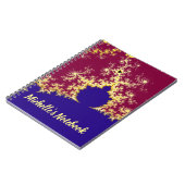 Rood Gold Blue Mandelbrot Fractal Theme Notitieboek (Linkerzijde)