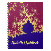 Rood Gold Blue Mandelbrot Fractal Theme Notitieboek (Voorkant)