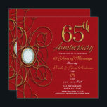 Rood & Gold Diamond 65 65e Jubileum Kaart<br><div class="desc">Red & Gold Diamond 65 65e Jubileum Uitnodiging</div>