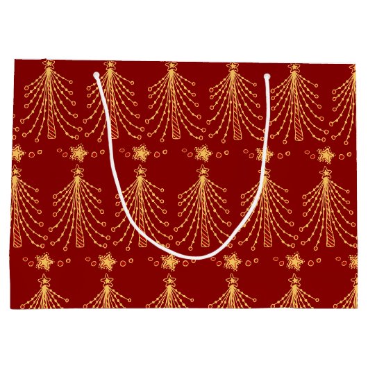 Rood Gold kerstboomlampje Groot Cadeauzakje (Achterkant)