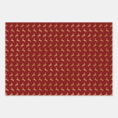Rood Gold kerstrendierfeestpatroon Inpakpapier Vel (Voorkant)