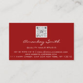 Rood Gold Quality Nails Script QR Code Logo Visitekaartje (Achterkant)