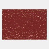 Rood Gold Sparkle-Stip — Luipaard afdrukken     Inpakpapier Vel (Voorkant)