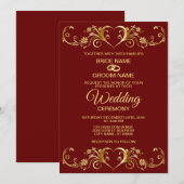 Rood Golden Geometric Pattern Elegant Kaart (Voorkant / Achterkant)