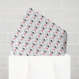 Rood golf thema afstudeer monogram patroon tissuepapier
